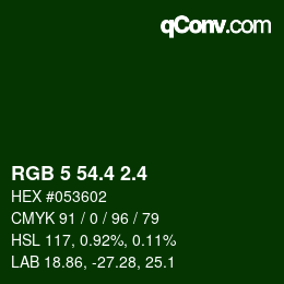 カラーコード: RGB 5 54.4 2.4 | qconv.com