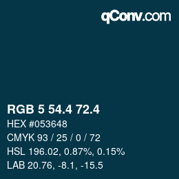 カラーコード: RGB 5 54.4 72.4 | qconv.com