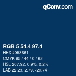 カラーコード: RGB 5 54.4 97.4 | qconv.com
