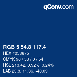 カラーコード: RGB 5 54.8 117.4 | qconv.com