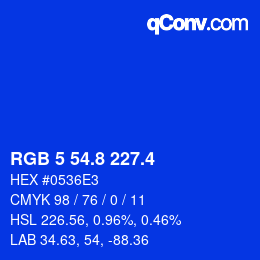 カラーコード: RGB 5 54.8 227.4 | qconv.com