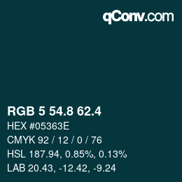 カラーコード: RGB 5 54.8 62.4 | qconv.com