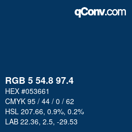 カラーコード: RGB 5 54.8 97.4 | qconv.com