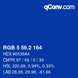 カラーコード: RGB 5 56.2 164 | qconv.com