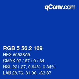 Color code: RGB 5 56.2 169 | qconv.com