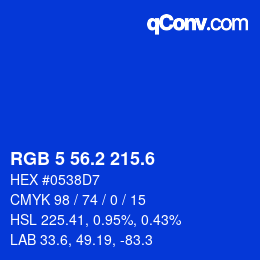カラーコード: RGB 5 56.2 215.6 | qconv.com