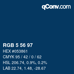 Color code: RGB 5 56 97 | qconv.com