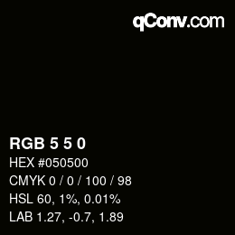 Color code: RGB 5 5 0 | qconv.com