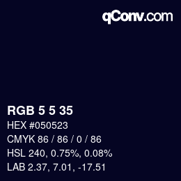 Color code: RGB 5 5 35 | qconv.com