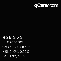 カラーコード: RGBA 5 5 5 1 | qconv.com