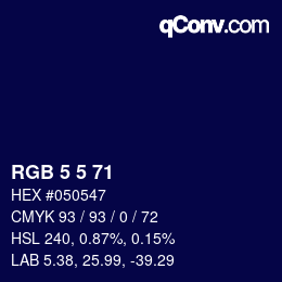 Farbcode: RGB 5 5 71 | qconv.com
