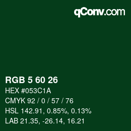 Color code: RGB 5 60 26 | qconv.com