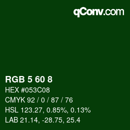 Farbcode: RGB 5 60 8 | qconv.com
