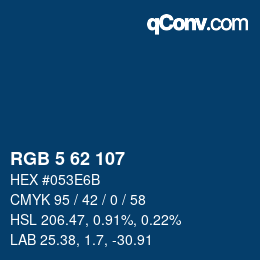カラーコード: RGB 5 62 107 | qconv.com