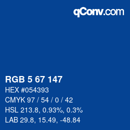 Color code: RGB 5 67 147 | qconv.com