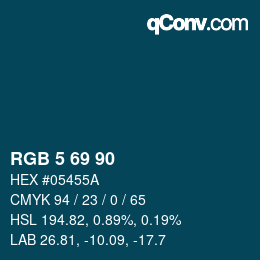 Color code: RGB 5 69 90 | qconv.com