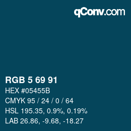 Color code: RGB 5 69 91 | qconv.com