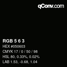 Color code: RGB 5 6 3 | qconv.com