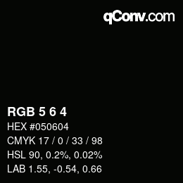 颜色代码: RGB 5 6 4 | qconv.com
