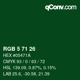 Color code: RGB 5 71 26 | qconv.com