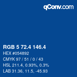 カラーコード: RGB 5 72.4 146.4 | qconv.com