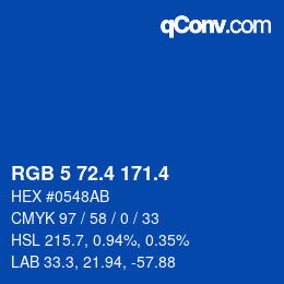 カラーコード: RGB 5 72.4 171.4 | qconv.com