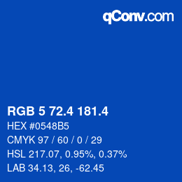 カラーコード: RGB 5 72.4 181.4 | qconv.com
