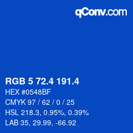 カラーコード: RGB 5 72.4 191.4 | qconv.com