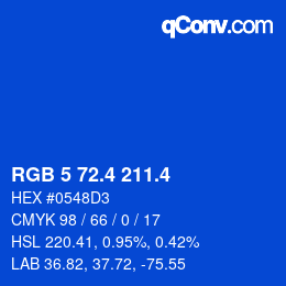 カラーコード: RGB 5 72.4 211.4 | qconv.com