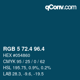 カラーコード: RGB 5 72.4 96.4 | qconv.com