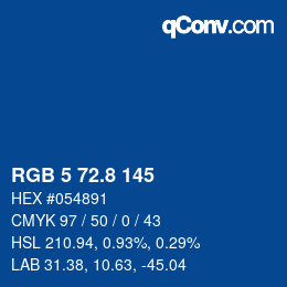 Color code: RGB 5 72.8 145 | qconv.com