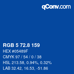 Color code: RGB 5 72.8 159 | qconv.com