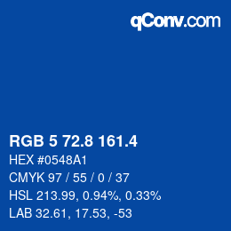 カラーコード: RGB 5 72.8 161.4 | qconv.com