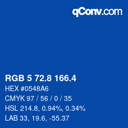 カラーコード: RGB 5 72.8 166.4 | qconv.com