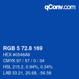 カラーコード: RGB 5 72.8 169 | qconv.com