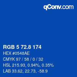 Farbcode: RGB 5 72.8 174 | qconv.com
