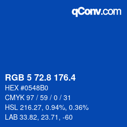 カラーコード: RGB 5 72.8 176.4 | qconv.com