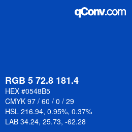 カラーコード: RGB 5 72.8 181.4 | qconv.com