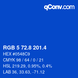 カラーコード: RGB 5 72.8 201.4 | qconv.com