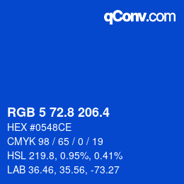 カラーコード: RGB 5 72.8 206.4 | qconv.com