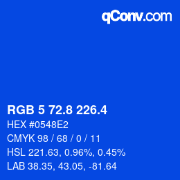 カラーコード: RGB 5 72.8 226.4 | qconv.com