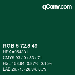 Color code: RGB 5 72.8 49 | qconv.com