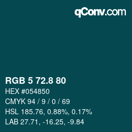 カラーコード: RGB 5 72.8 80 | qconv.com