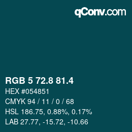カラーコード: RGB 5 72.8 81.4 | qconv.com
