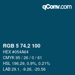 Color code: RGB 5 74.2 100 | qconv.com