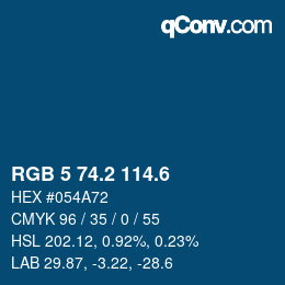 カラーコード: RGB 5 74.2 114.6 | qconv.com