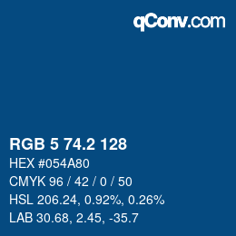 カラーコード: RGB 5 74.2 128 | qconv.com