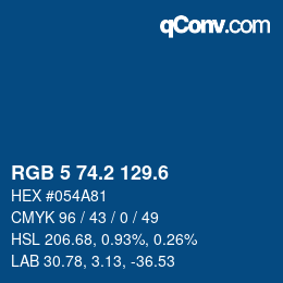 カラーコード: RGB 5 74.2 129.6 | qconv.com