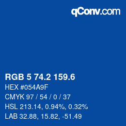 カラーコード: RGB 5 74.2 159.6 | qconv.com
