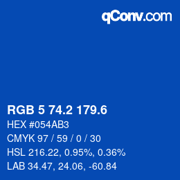 カラーコード: RGB 5 74.2 179.6 | qconv.com